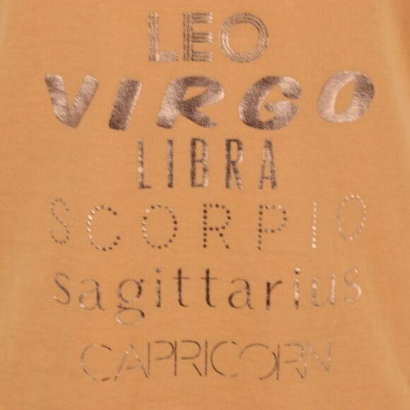 Madewell Women's Small Orange & Gold Zodiac Graphic Crewneck Short Sleeve Tee - Picture 7 of 10